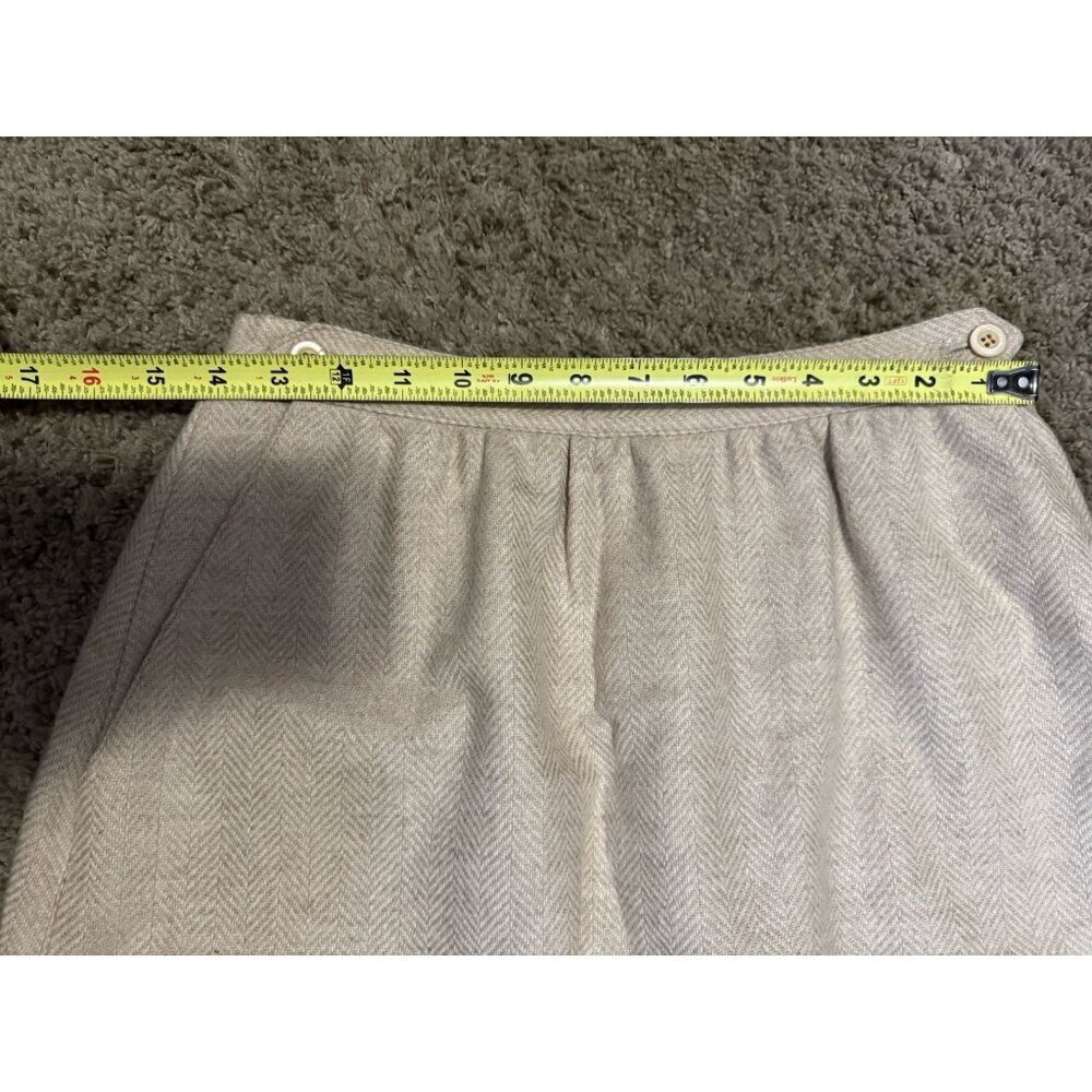 BARCLAY SQUARE VTG Houndstooth Wool Skirt Academia Preppy Career Pockets 14 - Picture 9 of 10